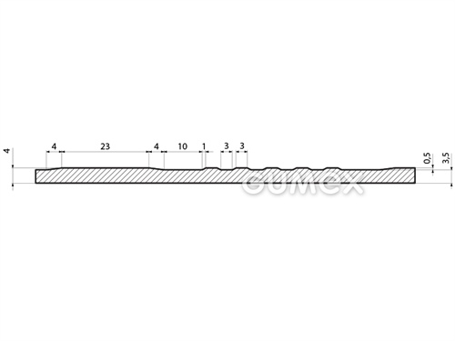 D70 A601 G, 4mm, Breite 1200mm, Kategorie 50kV, 70°ShA, Hammermuster, NR-SBR, -20°C/+70°C, grau, 